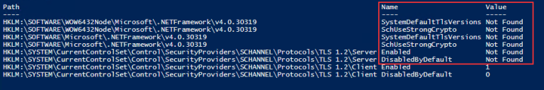 Kontrola TLS 1.2 pomocí PowerShell