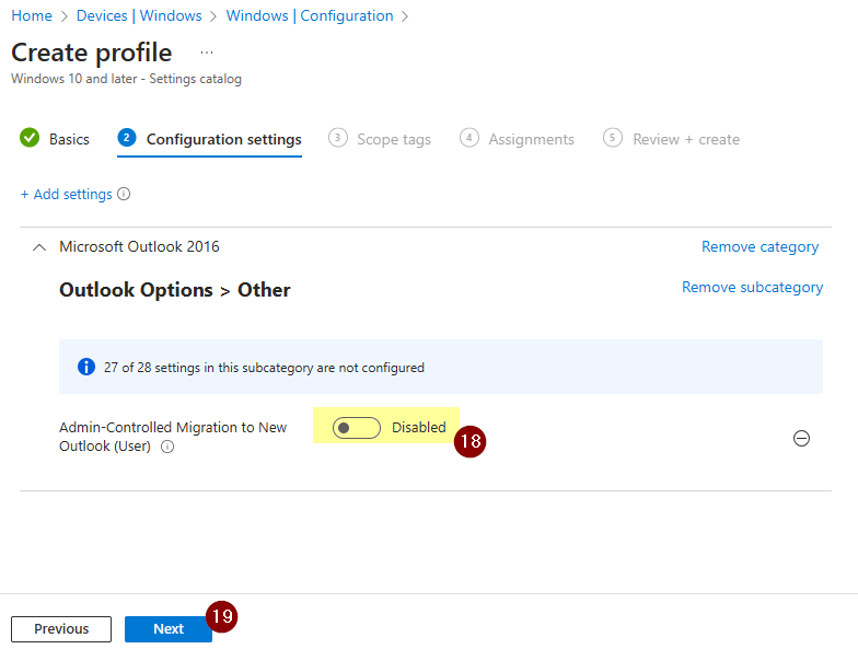 Intune - Deaktivace automatického přechodu na Outlook New