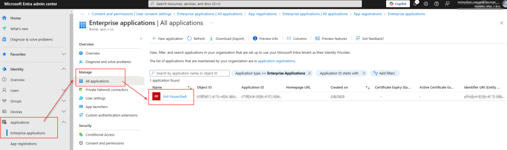 Pnp PowerShell - Application ID