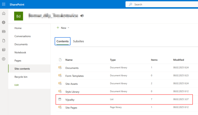 Sharepoint create list from template